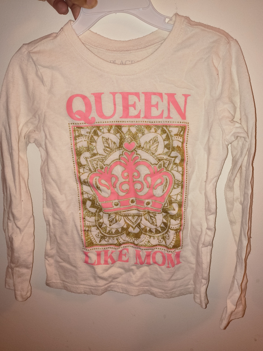Children's Place Girls Cream Long-Sleeve 'Queen Like Mom' Graphic Tee